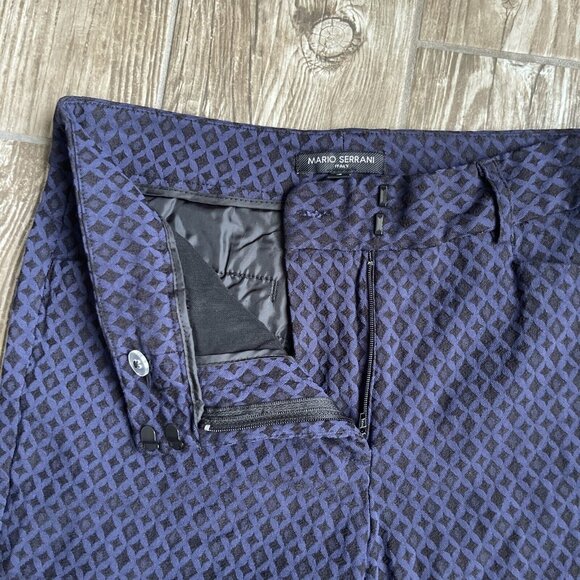 2/$18‎ SALE! Mario Serrani Pants Italy Women's Straight Leg Dress Blue Diamond - Picture 6 of 8
